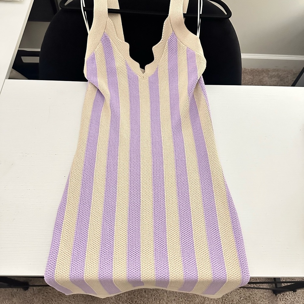 House of Harlow 1960 Lavender and Cream Knit Top